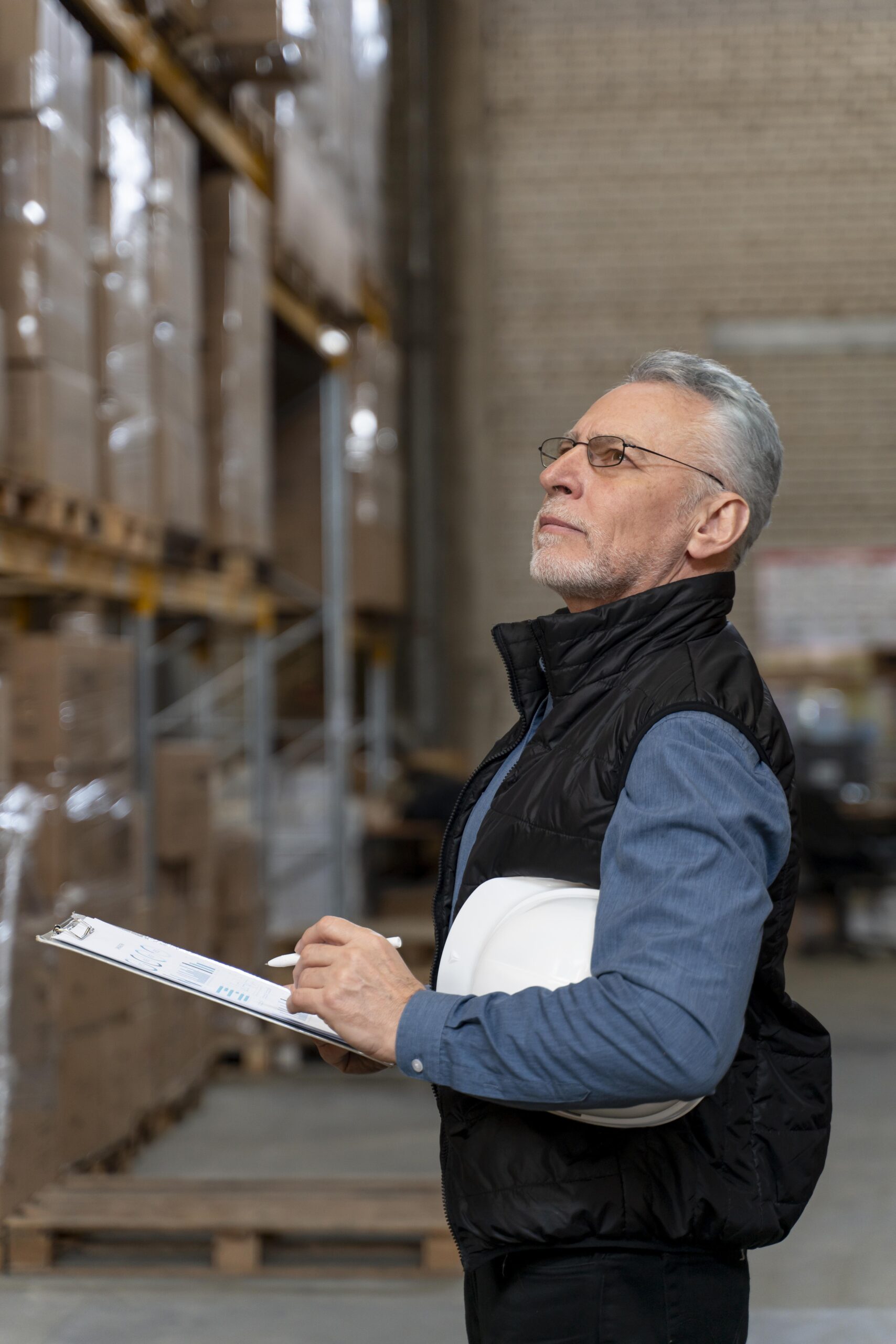 sale un hombre gestionando un alamcen